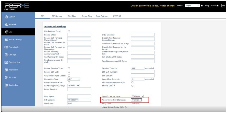 Screenshot: 5.16.1- Anonymous Call