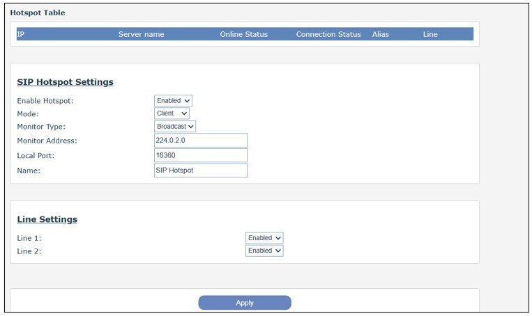 Screenshot: 6.9- SIP Hotspot
