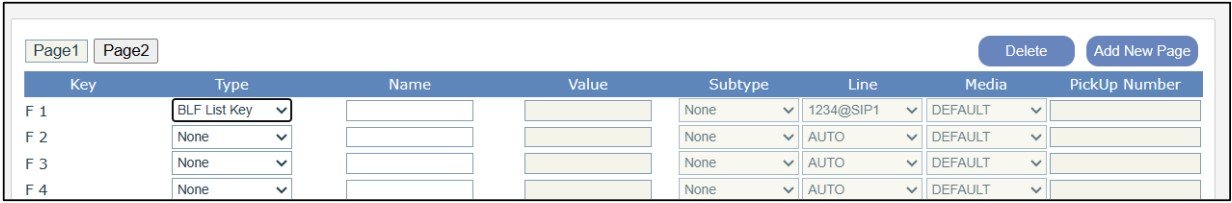 Screenshot: 6.2- BLF List