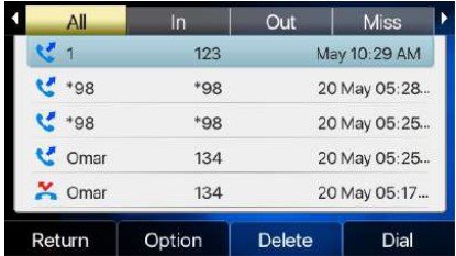 Screenshot: 7.3- Call Log