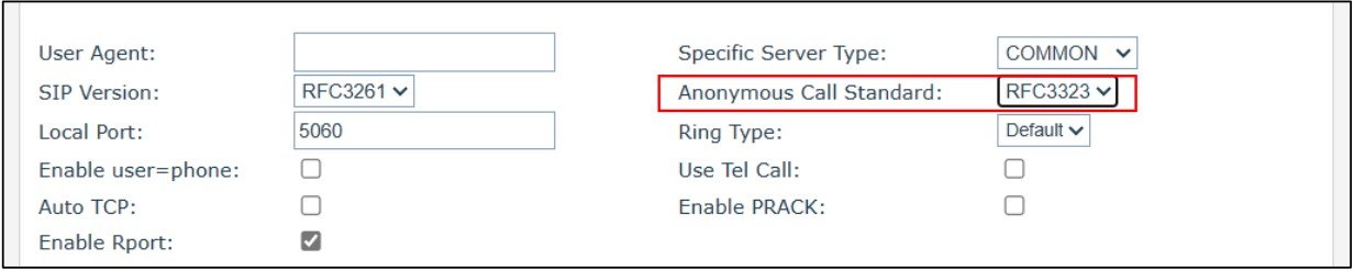 Screenshot: 5.17.1- Anonymous Call