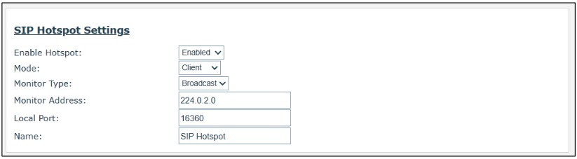 Screenshot: 6.9- SIP Hotspot