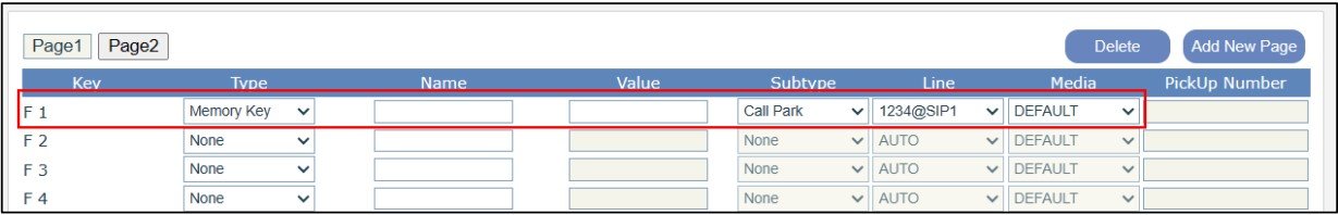 Screenshot: 5.15- Call Park
