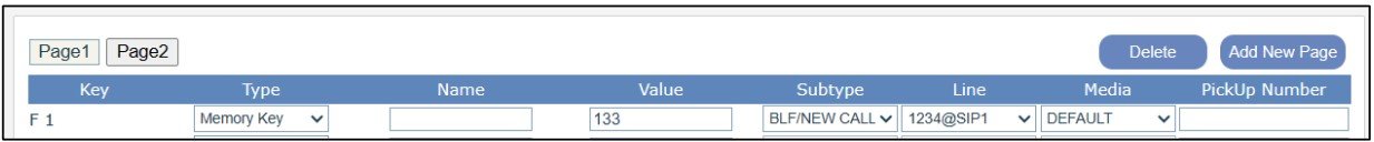 Screenshot: 6.1.1- Configure the BLF Functionality