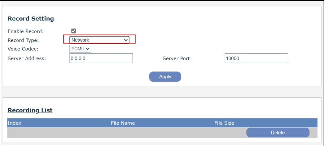 Screenshot: 6.3.2 Server Record