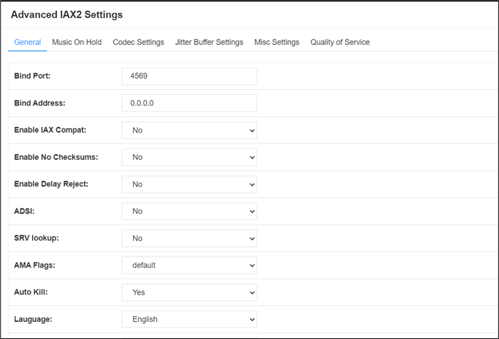 Screenshot: 4.4.1 General Settings