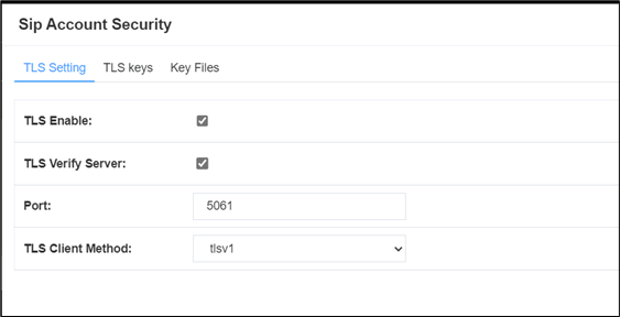 Screenshot: 4.5 Sip Account Security