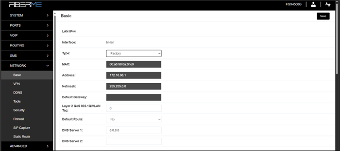 Screenshot: 7.1 LAN Settings