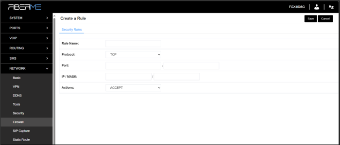 Screenshot: 7.7 Firewall Rules