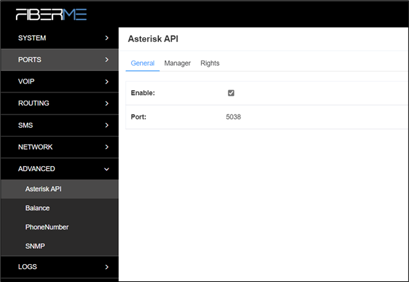Screenshot: 8.1 Asterisk API