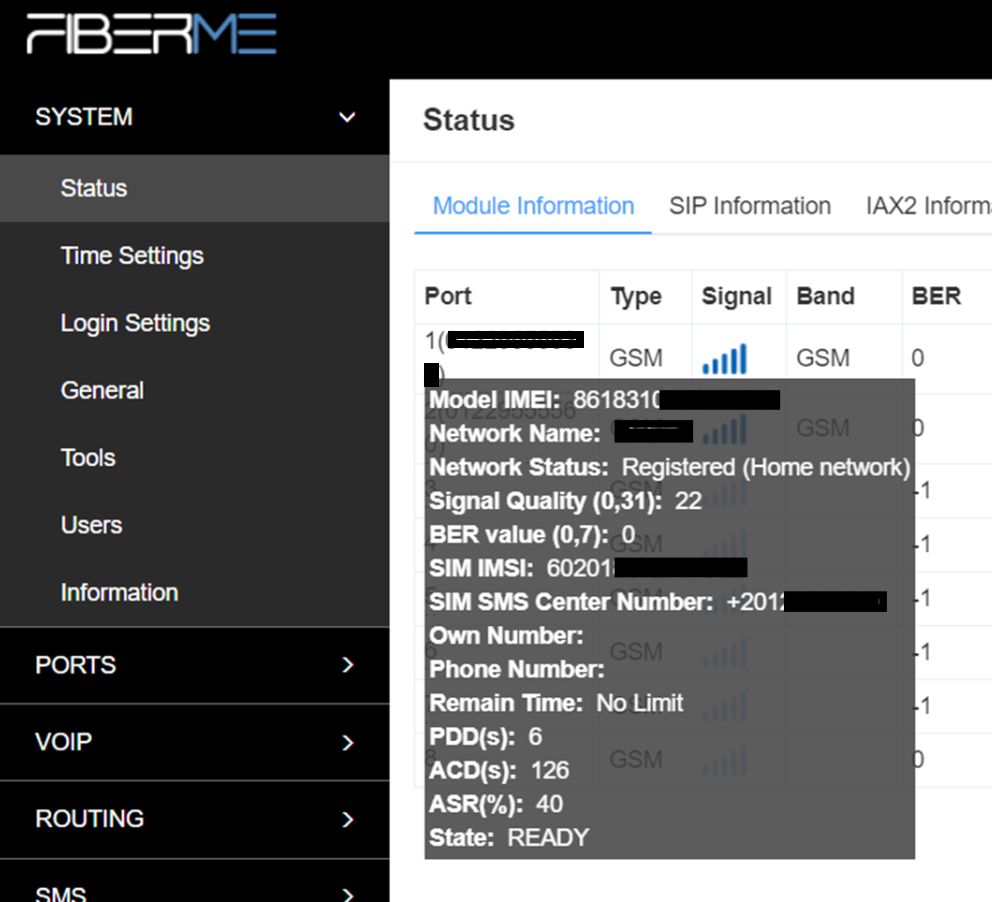 Screenshot: 3.8.3 SMS Limit