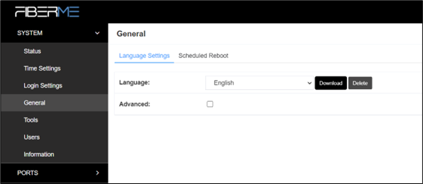 Screenshot: 2.4.1 Language Settings