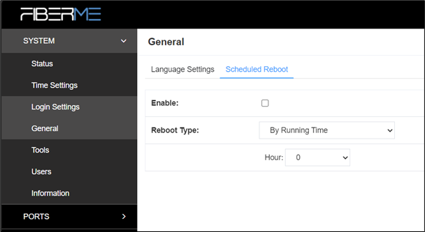 Screenshot: 2.4.2 Scheduled Reboot