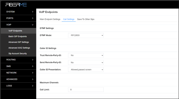 Screenshot: 4.1.1 Add New SIP Endpoint
