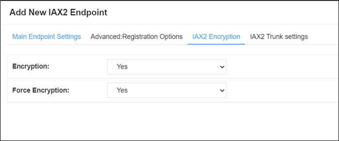 Screenshot: 4.1.2 Add New IAX2 Endpoint