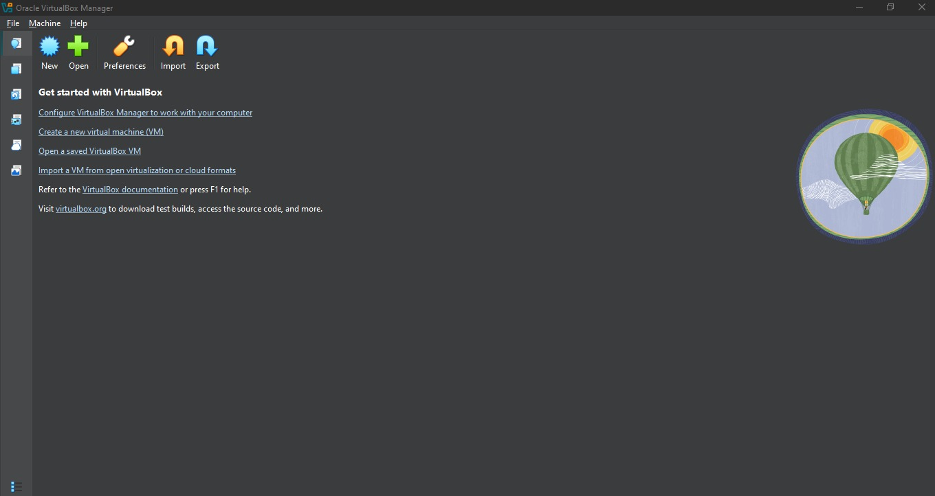 Screenshot: In VirtualBox Oracle